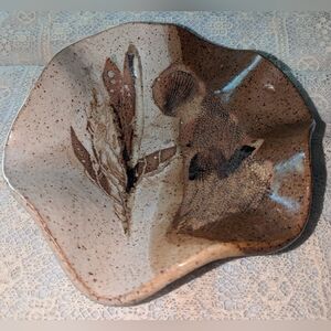 Vintage Judy Rossman studio ceramic art pottery bowl.